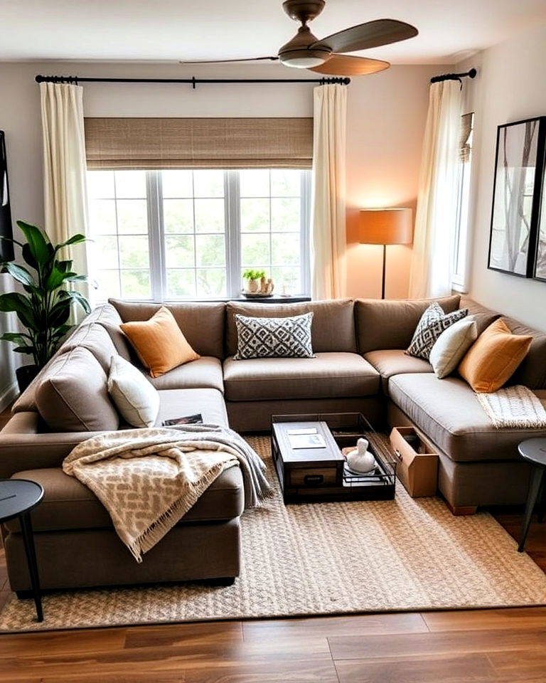 sectional with built in storage ideas - 30 Small Living Room Sectional Layout Ideas