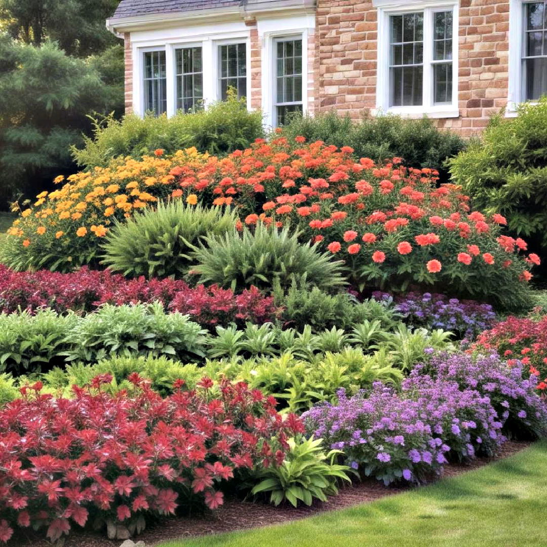 select colorful plants - 40 Front Yard Landscaping Ideas