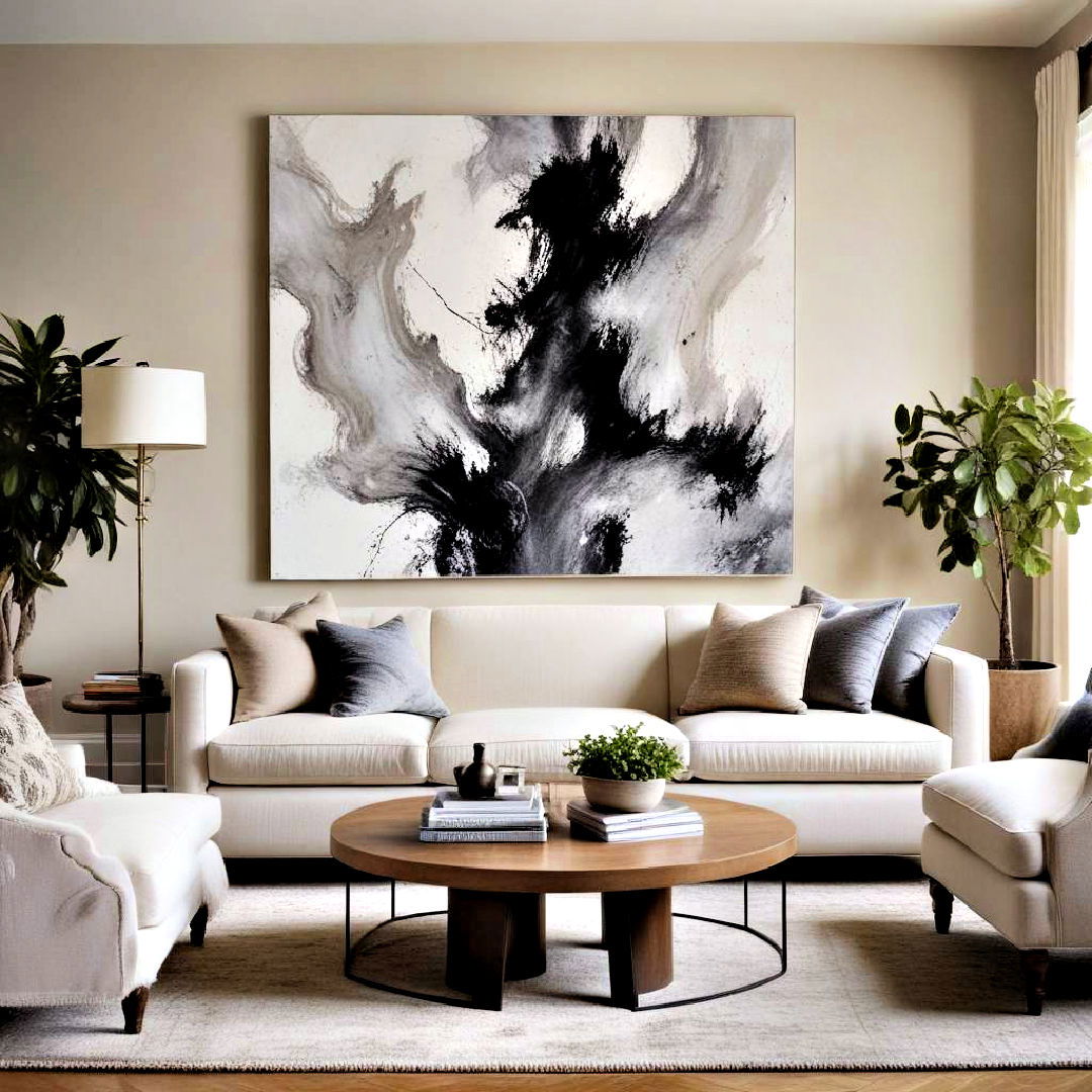select oversized painting - 40 Living Room Ideas