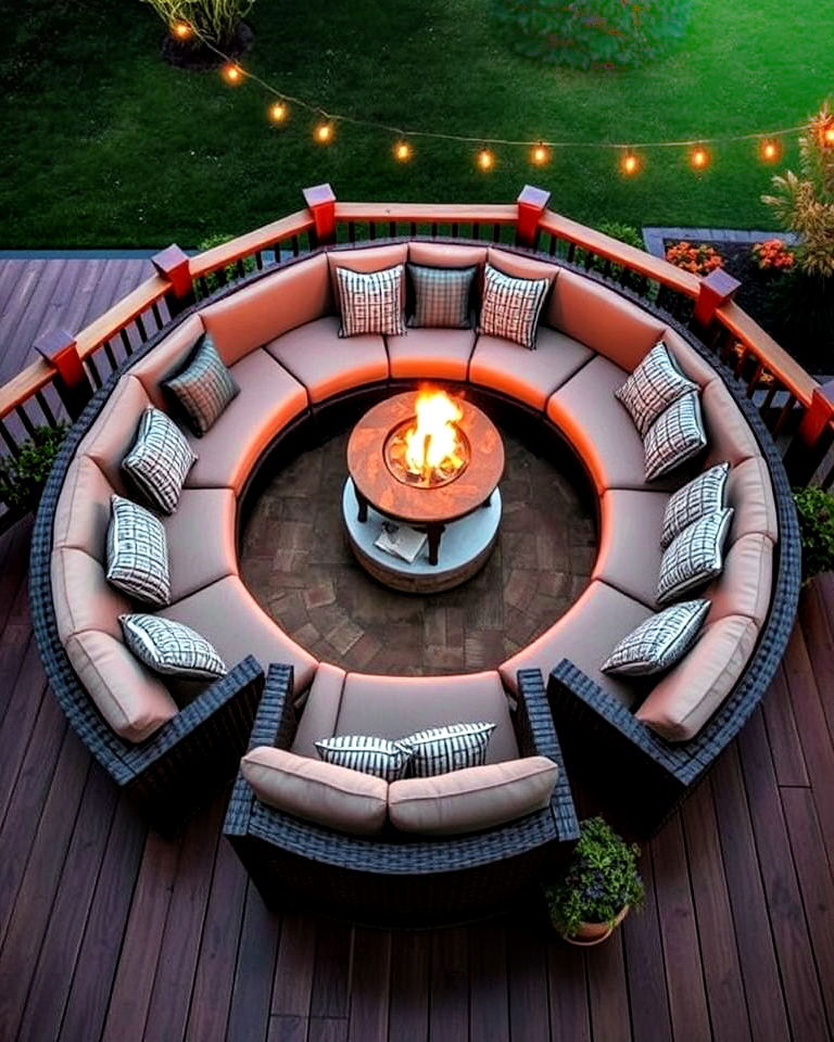 semi circular lounge arrangement ideas - 20 Deck Seating Ideas