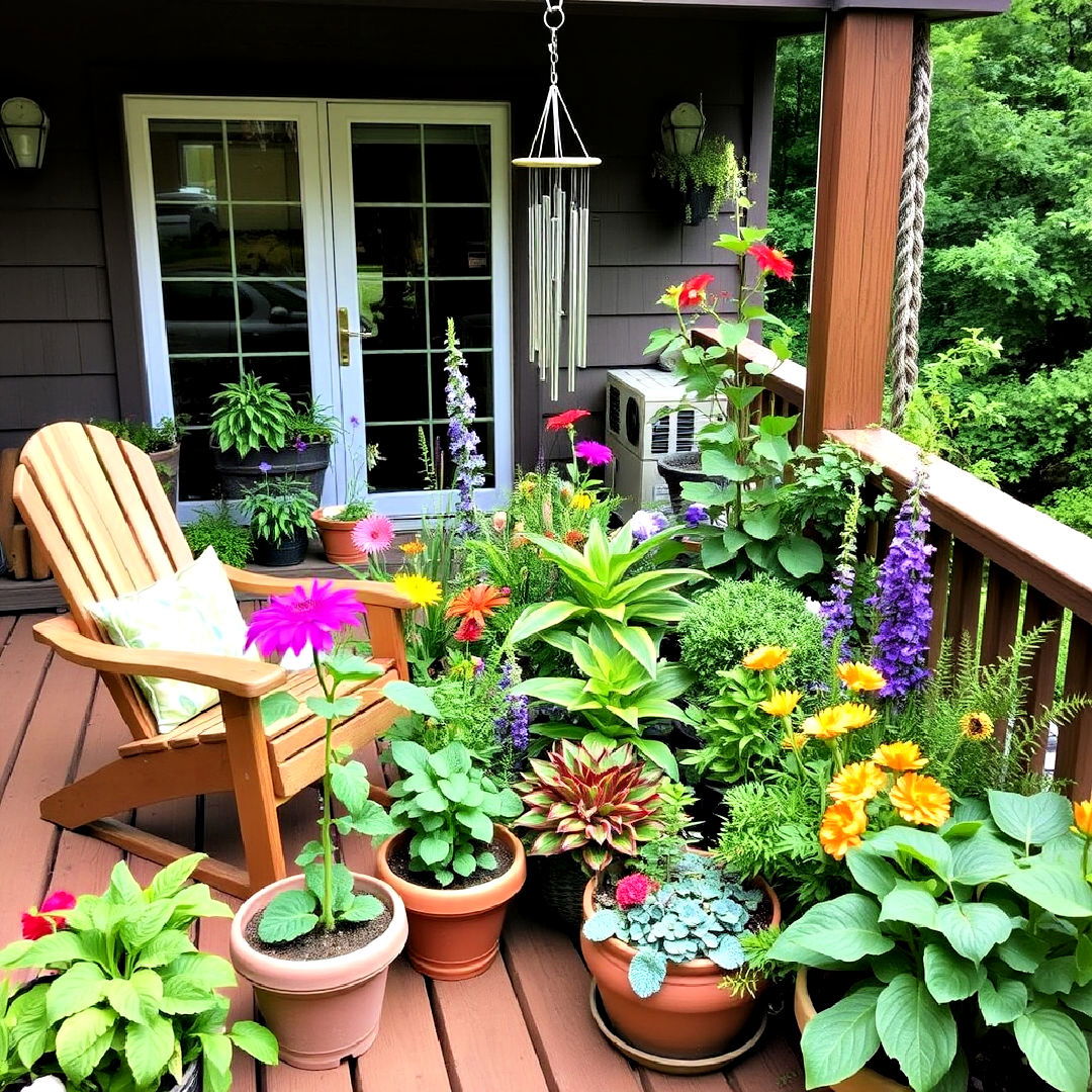 sensory garden for deck decor with plants - 25 Deck Decorating Ideas With Plants