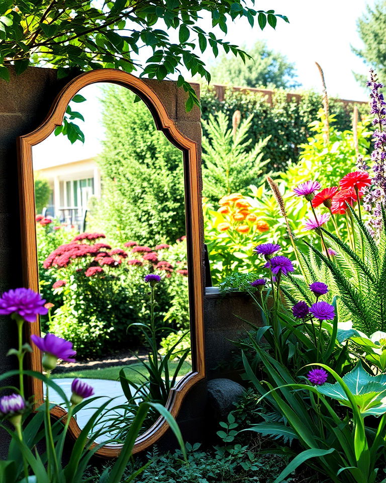 sensory garden with reflective mirrors - 25 Sensory Garden Ideas