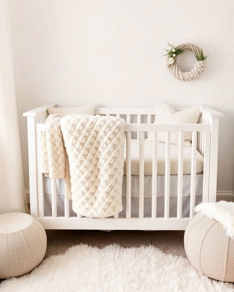 serene white crib for nursery - 15 White Nursery Ideas