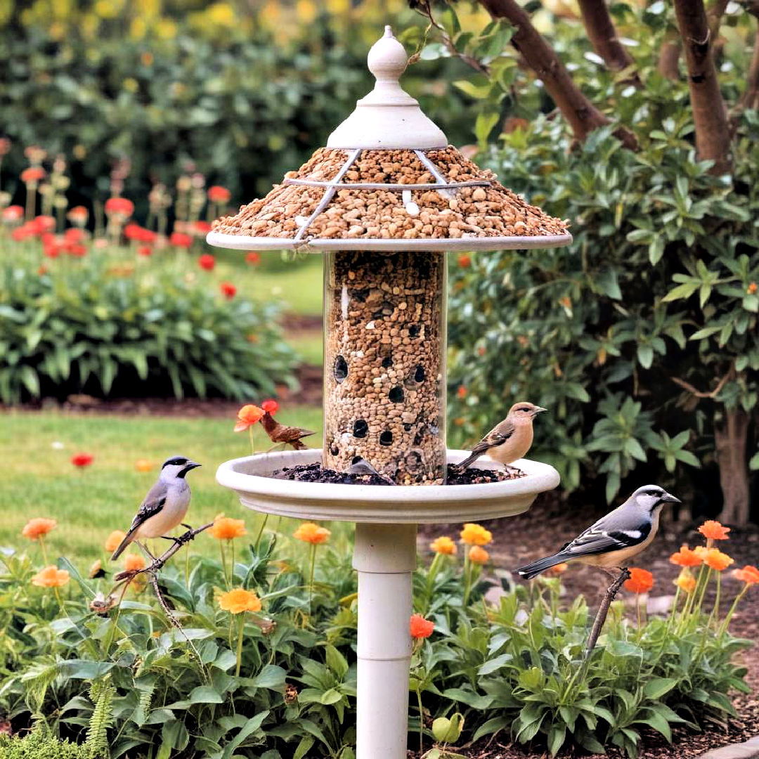 set up a bird feeder for landscaping - 40 Small Front Yard Landscaping Ideas