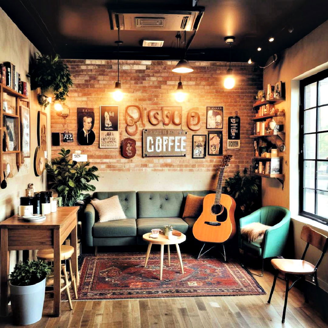 set up a space for music in your coffee bar - 40 Coffee Bar Ideas