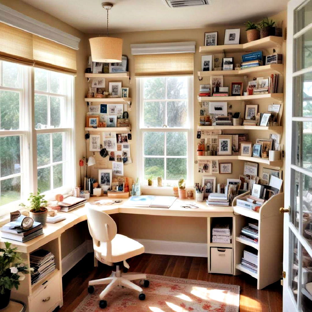 set up cozy scrapbooking corner - 30 Sunroom Ideas