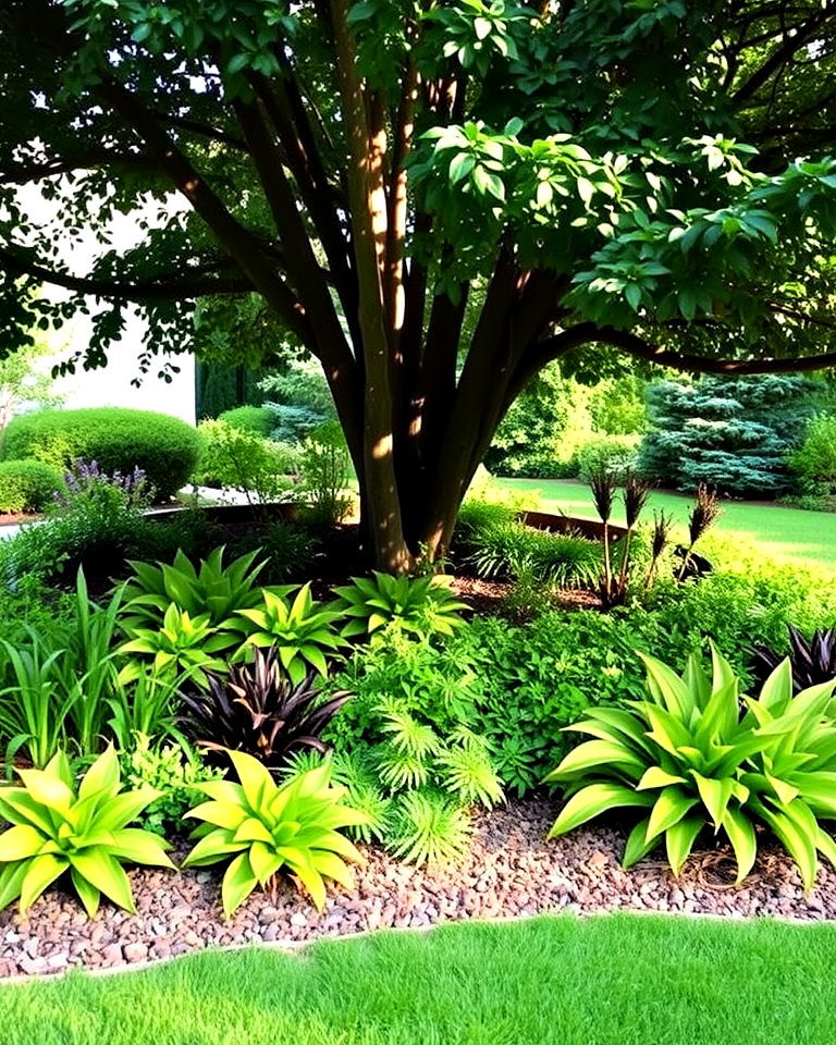 shade loving garden under trees - 30 Colorado Landscaping Ideas