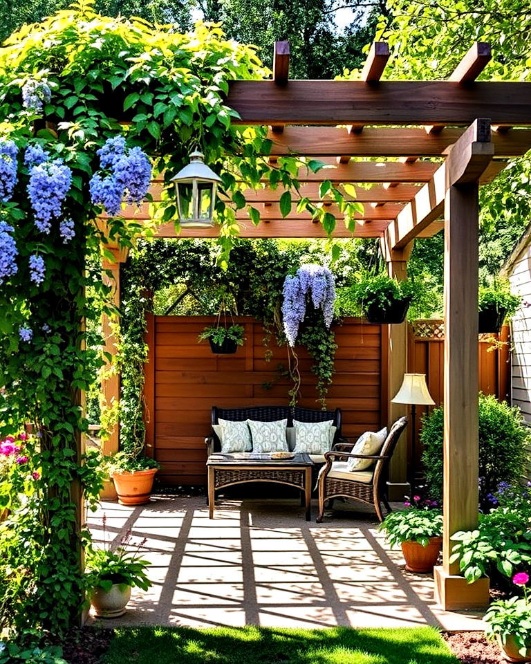 shaded pergola for shady garden - 20 Shady Garden Ideas