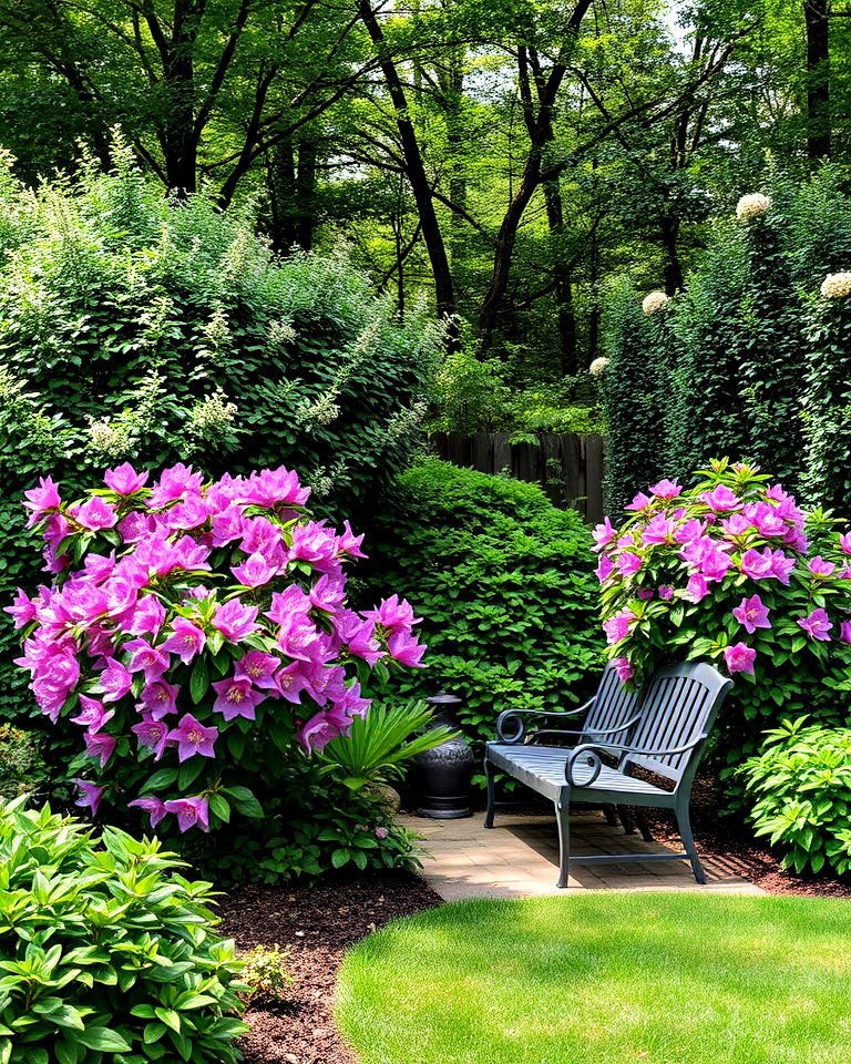 shady landscape with shade tolerant shrubs - 20 Shady Garden Ideas