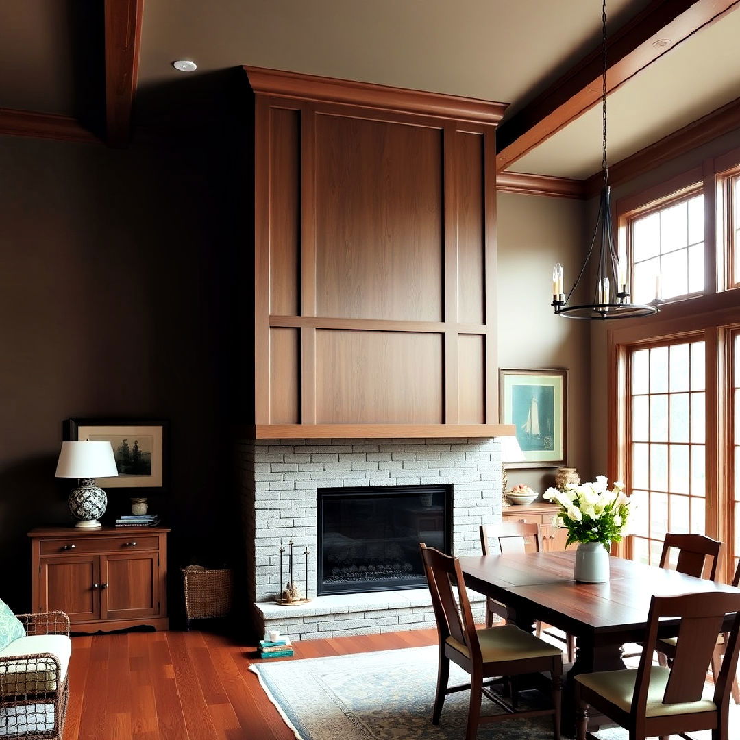 shaker style two story fireplace design - 25 Two-story Fireplace Ideas