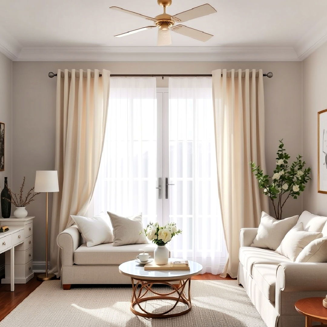 sheer curtains for shabby chic living room - 25 Shabby-chic Style Living Room Ideas