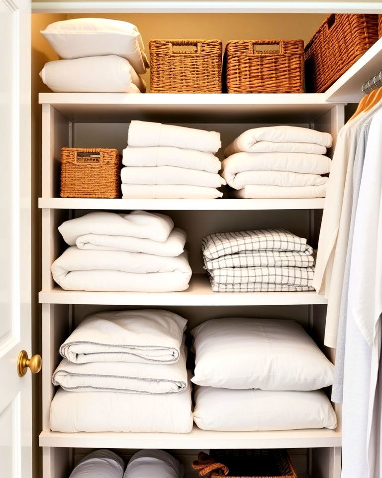 shelf for guest linens - 30 Linen Closet Organization Ideas