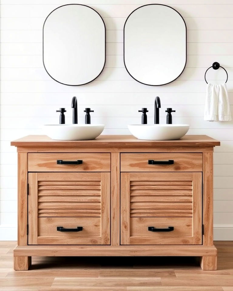 shiplap vanity for coastal style bathroom - 15 Rustic Bathroom Vanity Ideas