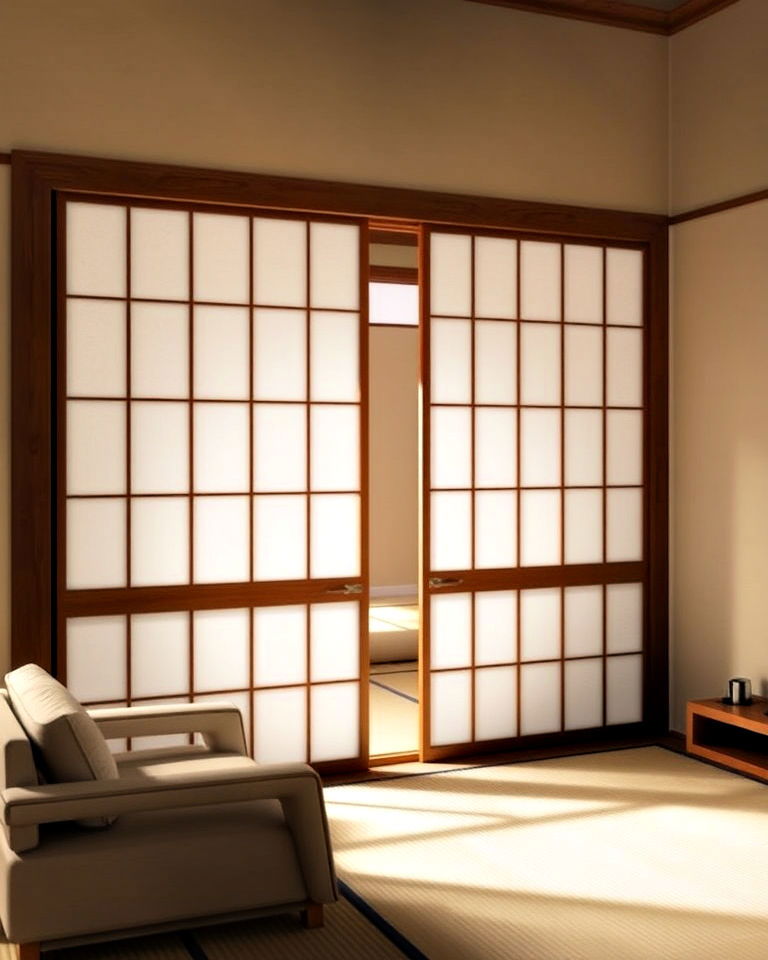 shoji sliding doors for japanese style living room - 25 Japanese Style Living Room Ideas