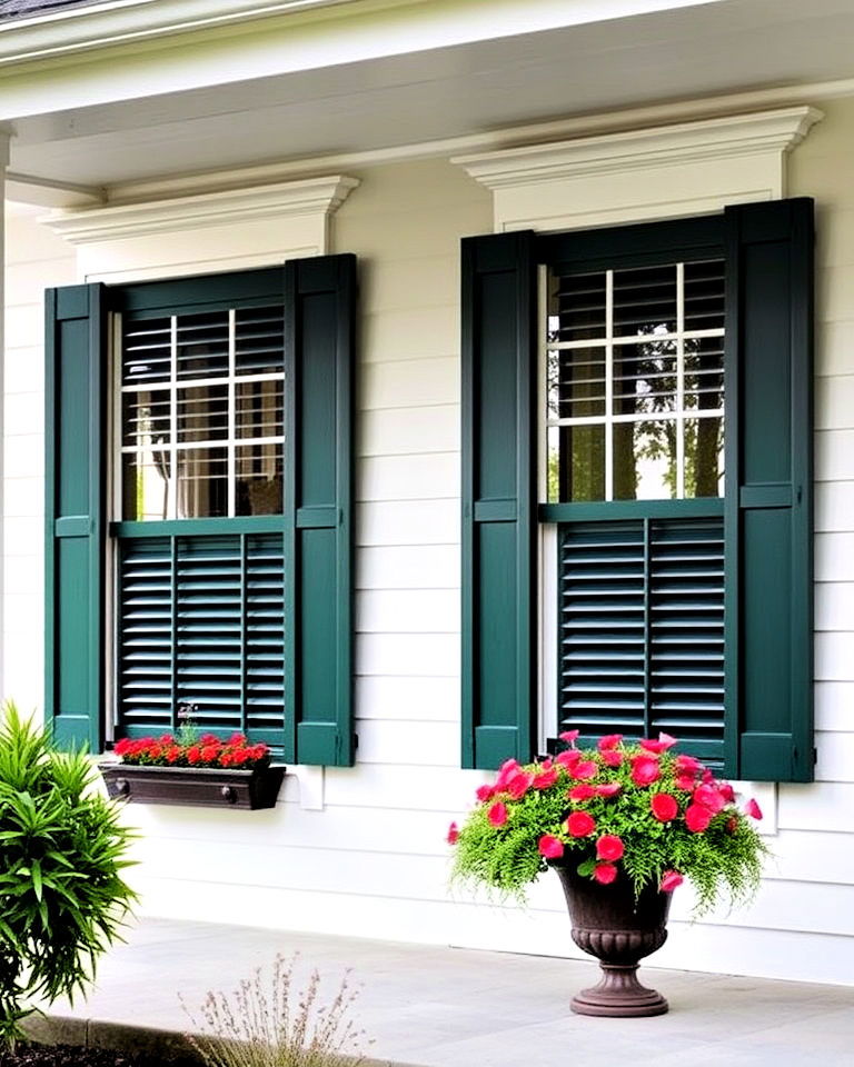 shuttered windows to add vintage touch - 30 Colonial Front Porch Ideas