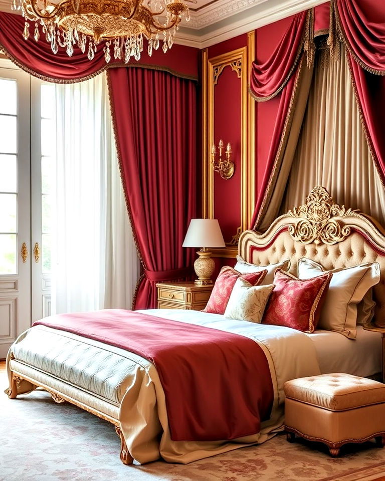 silk and satin details for comfort and style - 20 Royal Bedroom Ideas