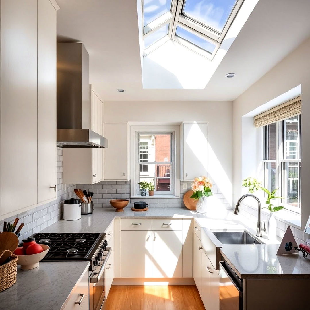 skylight for enclosed kitchen - 15 Townhouse Kitchen Ideas