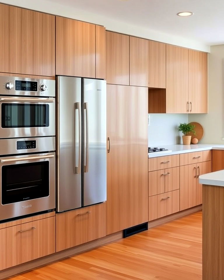 sleek built in appliances for seamless look - 40 Mid-century Modern Kitchen Ideas