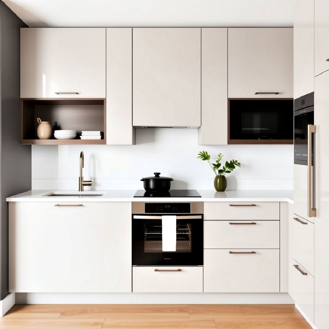 sleek cabinetry for minimalist townhouse kitchen - 15 Townhouse Kitchen Ideas