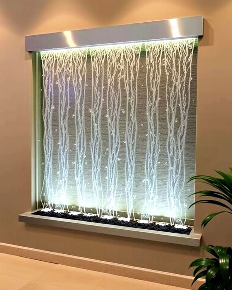 sleek indoor wall panel waterfall - 25 Waterfall Design Ideas