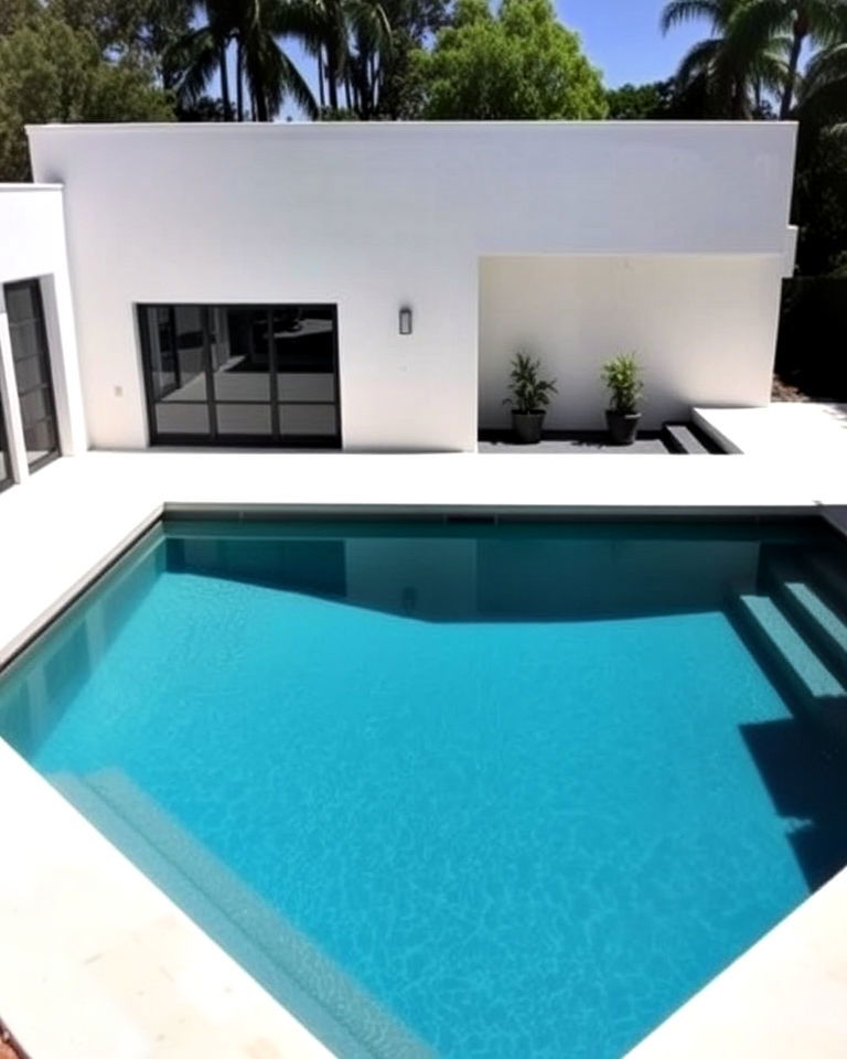 sleek look geometric pool - 40 Swimming Pool Ideas