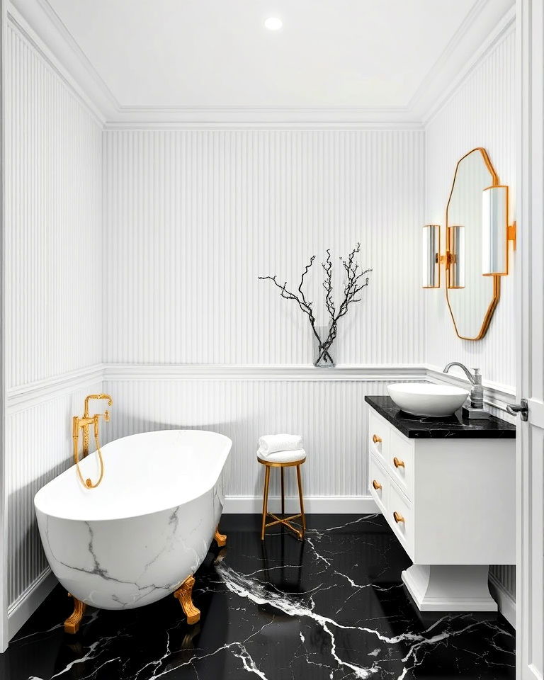 sleek marble surfaces for art deco luxury - 30 Art Deco Interior Design Ideas