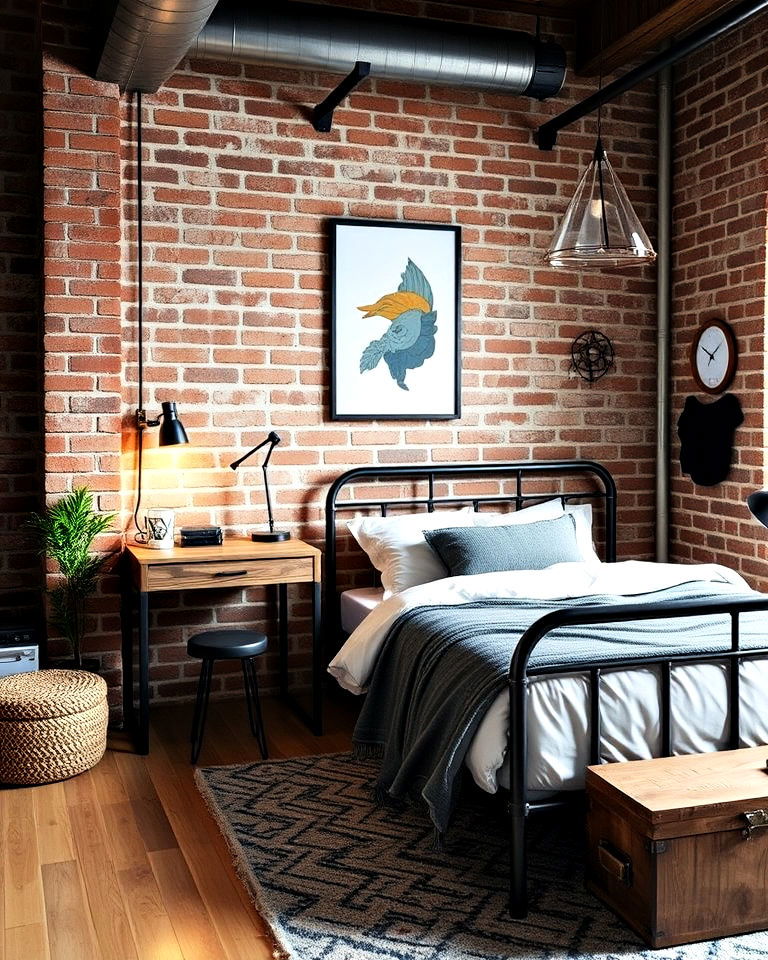 sleek mirrored backsplash and dynamic black accents - 40 Teenage Boy Bedroom Ideas