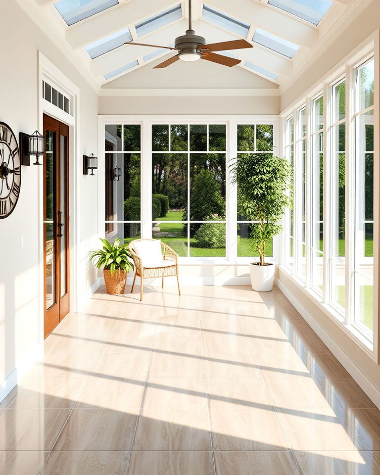 sleek porcelain floor tiles - 15 Sunroom Tile Floor Ideas