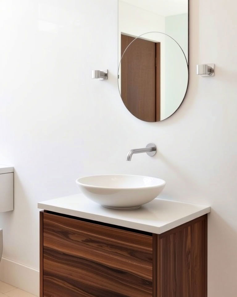 sleek profile wall mounted faucet - 40 Primary Bathroom Ideas
