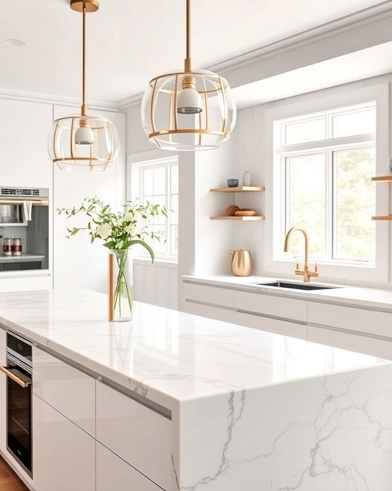 sleek quartz countertops for kitchen - 40 Kitchen Countertop Ideas