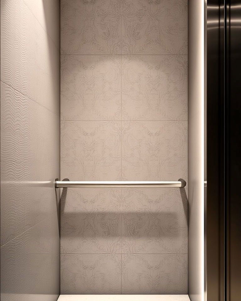 sleek recessed handrails - 25 Elevator Design Ideas