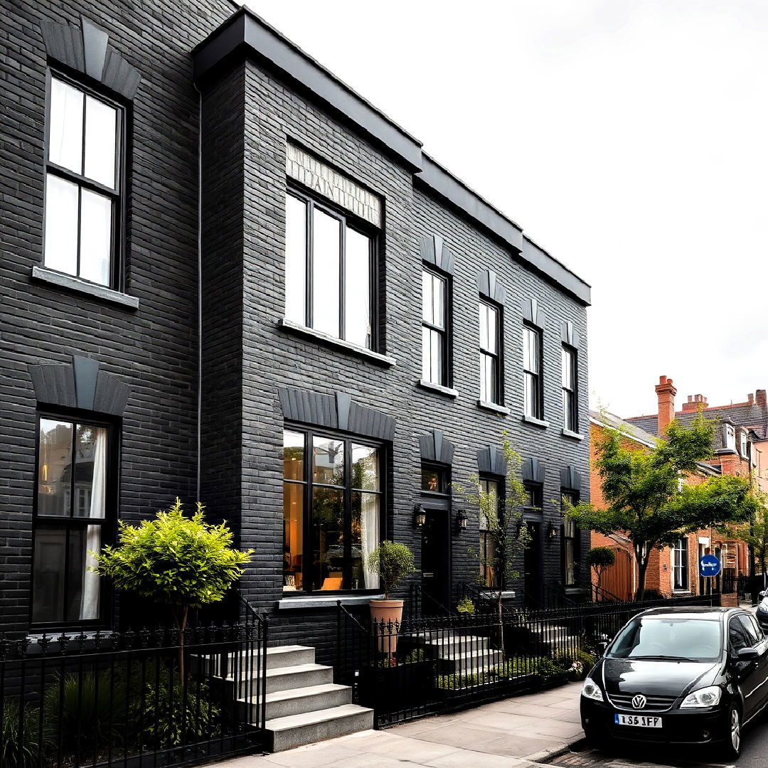sleek urban townhouse black brick exterior - 40 Black Brick House Exteriors