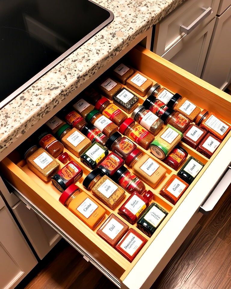 slide in drawer spice insert ideas - 40 Spice Rack Ideas