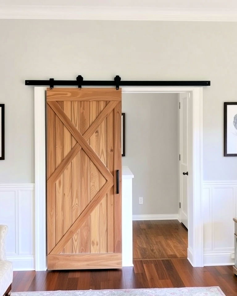 sliding barn door for half wall - 30 Half Wall Ideas