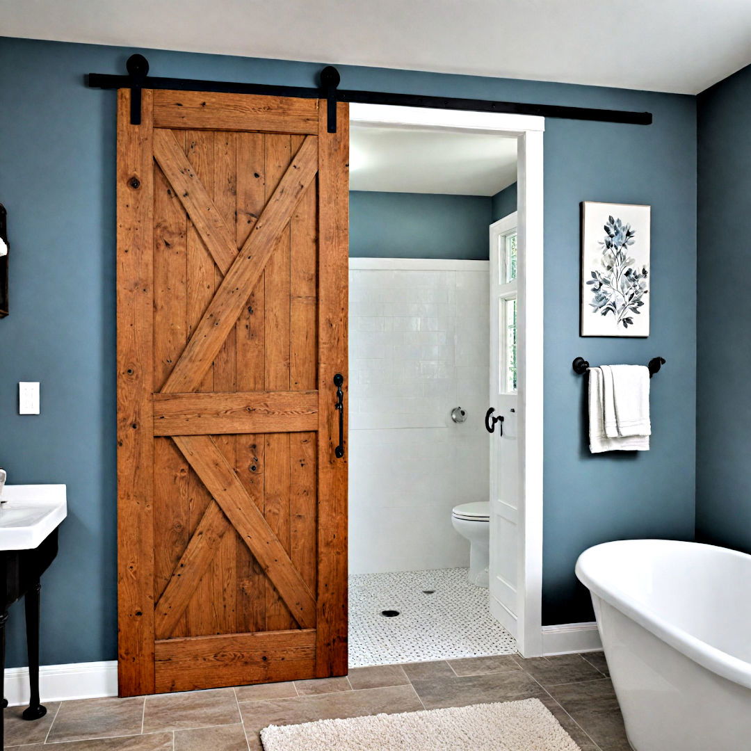 sliding barn door for small bathroom - 25 Small Bathroom Ideas on a Budget