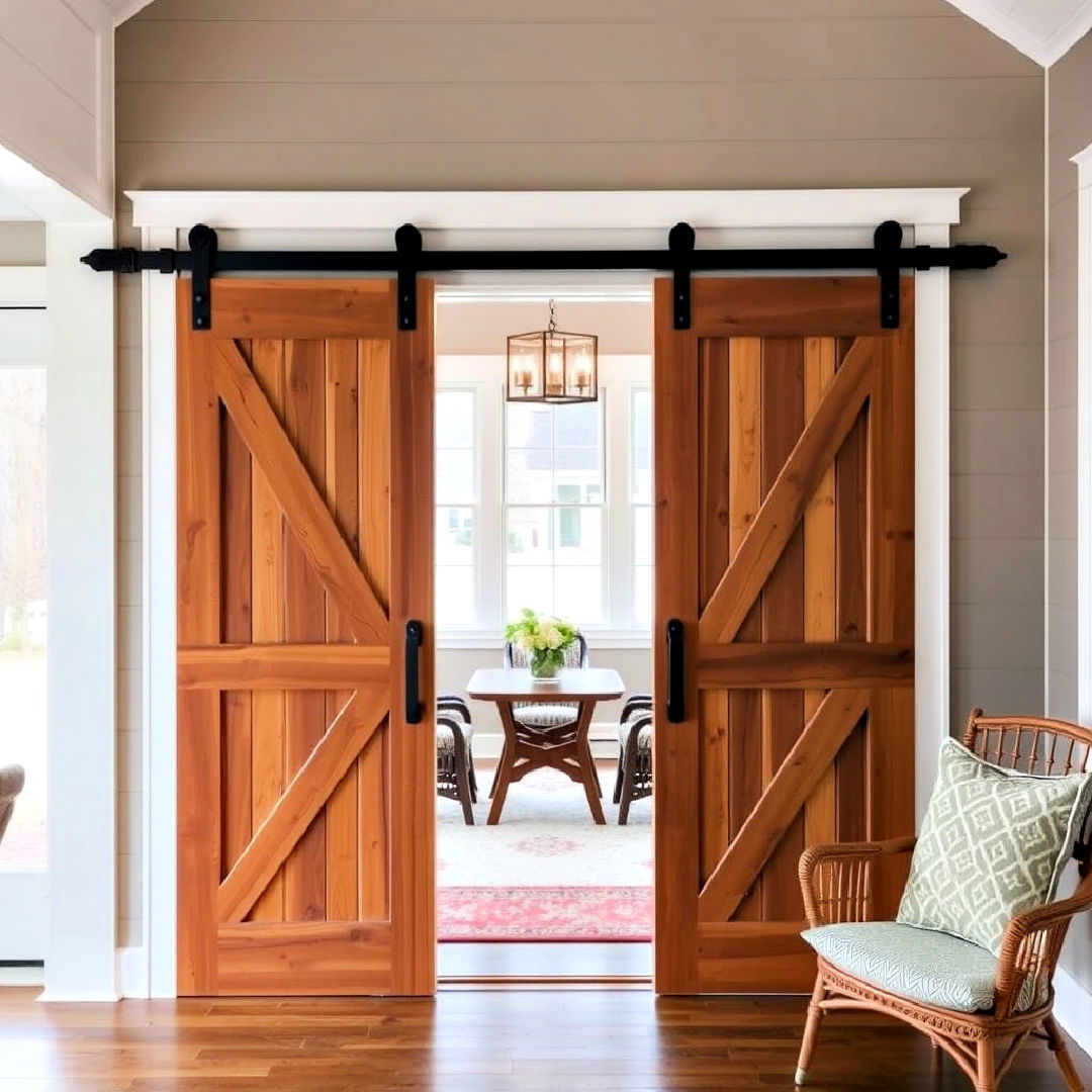 sliding barn doors for three season porch - 35 Three Season Porch Ideas