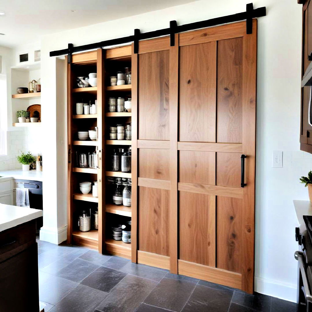 sliding door for cabinet - 30 Small Galley Kitchen Ideas on a Budget