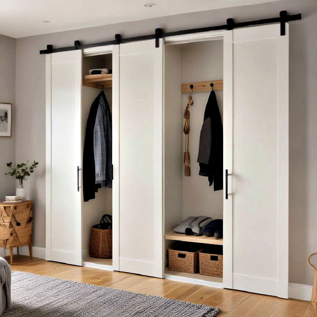 sliding doors to save space - 25 Boot Room Ideas