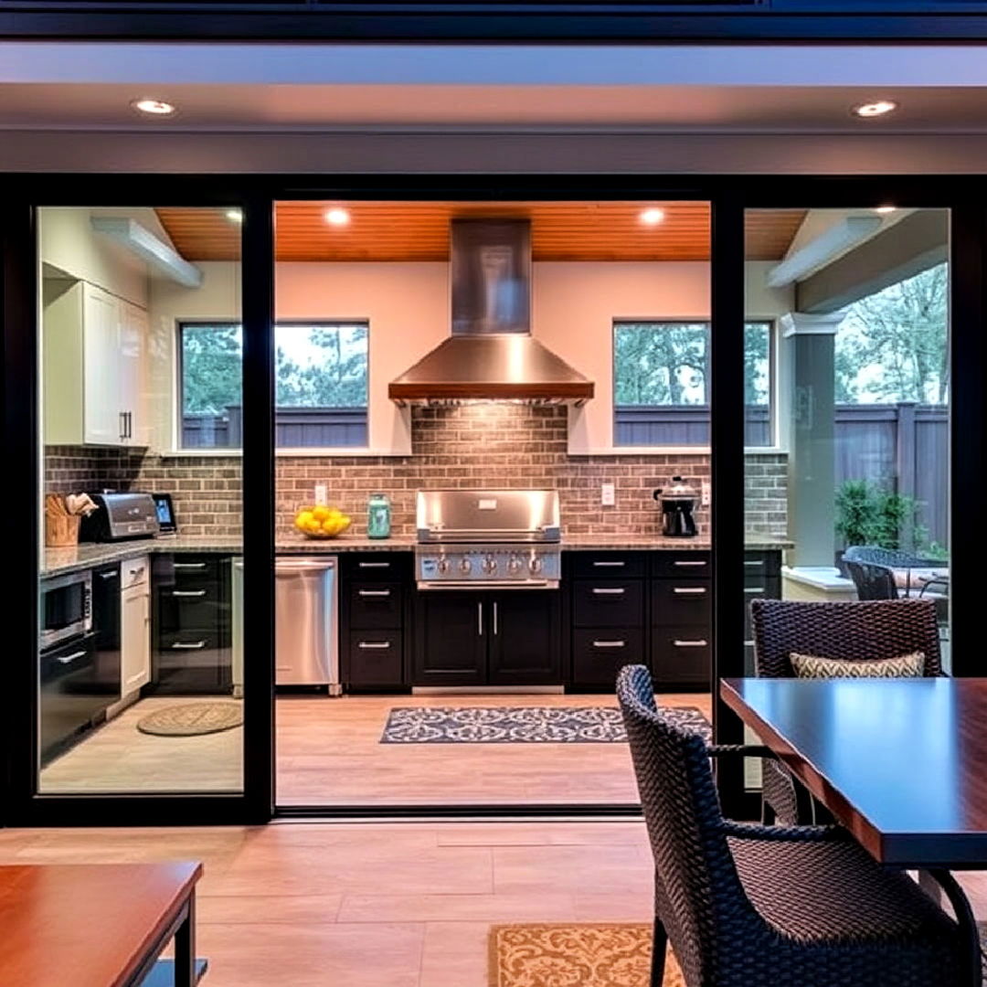 sliding glass doors for bbq area - 40 Bbq Area Ideas