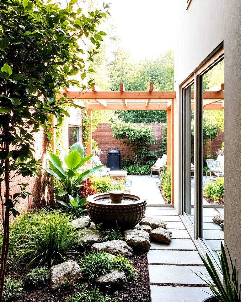 sliding glass doors for narrow garden - 20 Narrow Garden Ideas