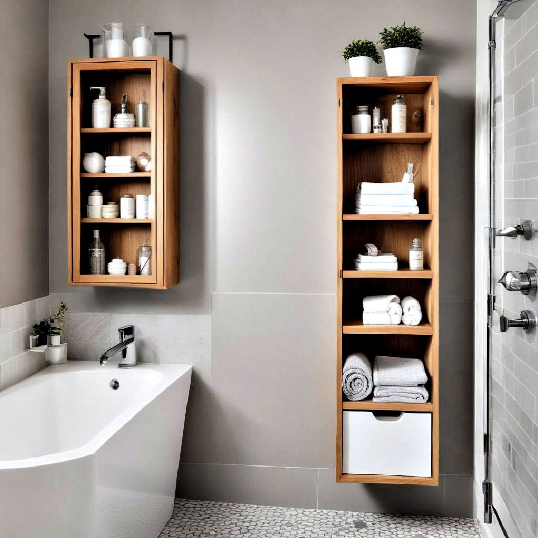 slim cabinets idea - 25 Small Bathroom Ideas on a Budget