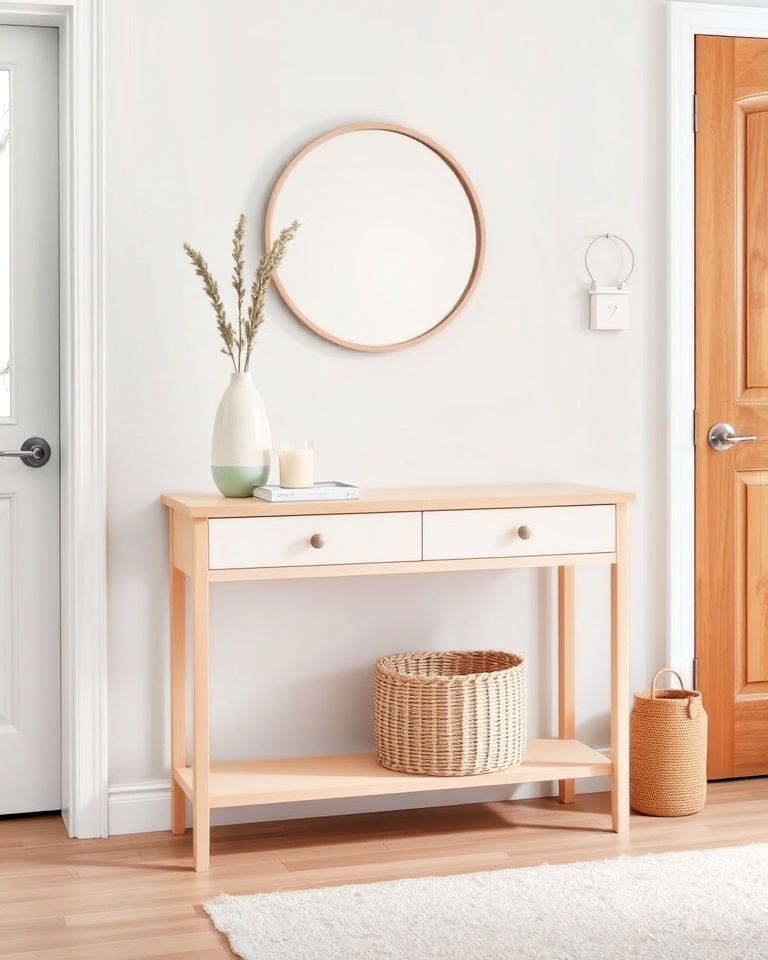 slim profile console table - 20 Scandinavian Entryway Ideas