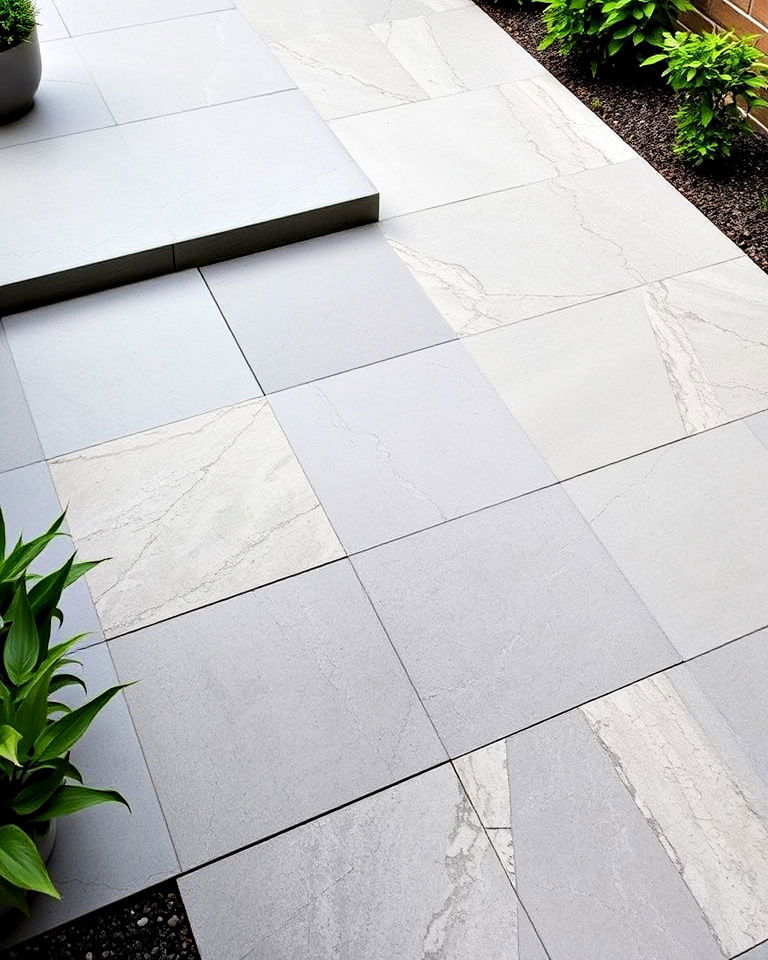 slip resistant concrete patio tiles - 25 Concrete Garden Ideas