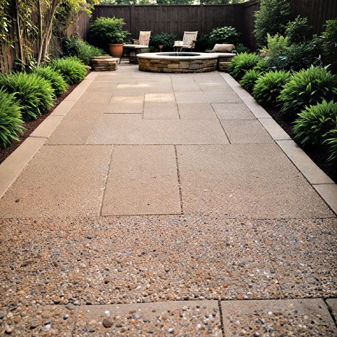 slip resistant exposed aggregate patio - 40 Concrete Patio Ideas