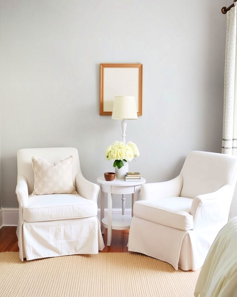 slipcovered chairs to add elegance - 20 Shabby Chic Bedroom Ideas