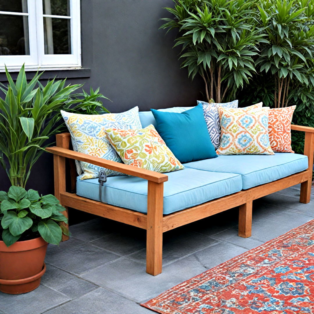 small backyard with cushions and pillows - 40 Small Backyard Ideas