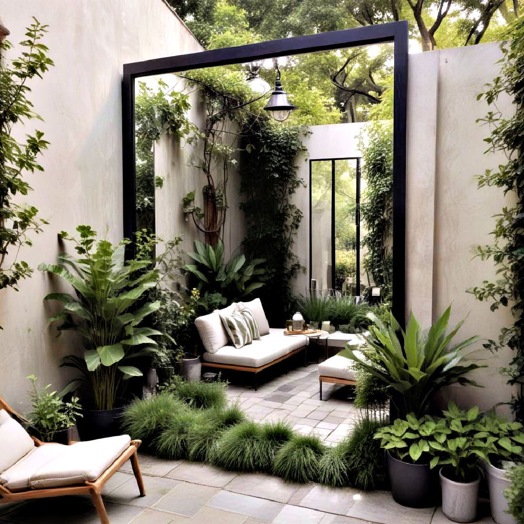 small backyard with mirror - 40 Small Backyard Ideas