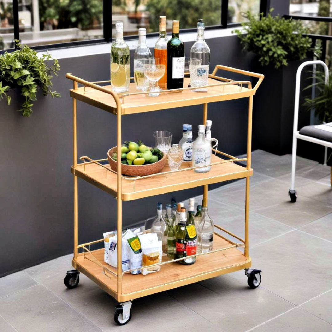 small balcony with trolley bar - 30 Small Balcony Ideas