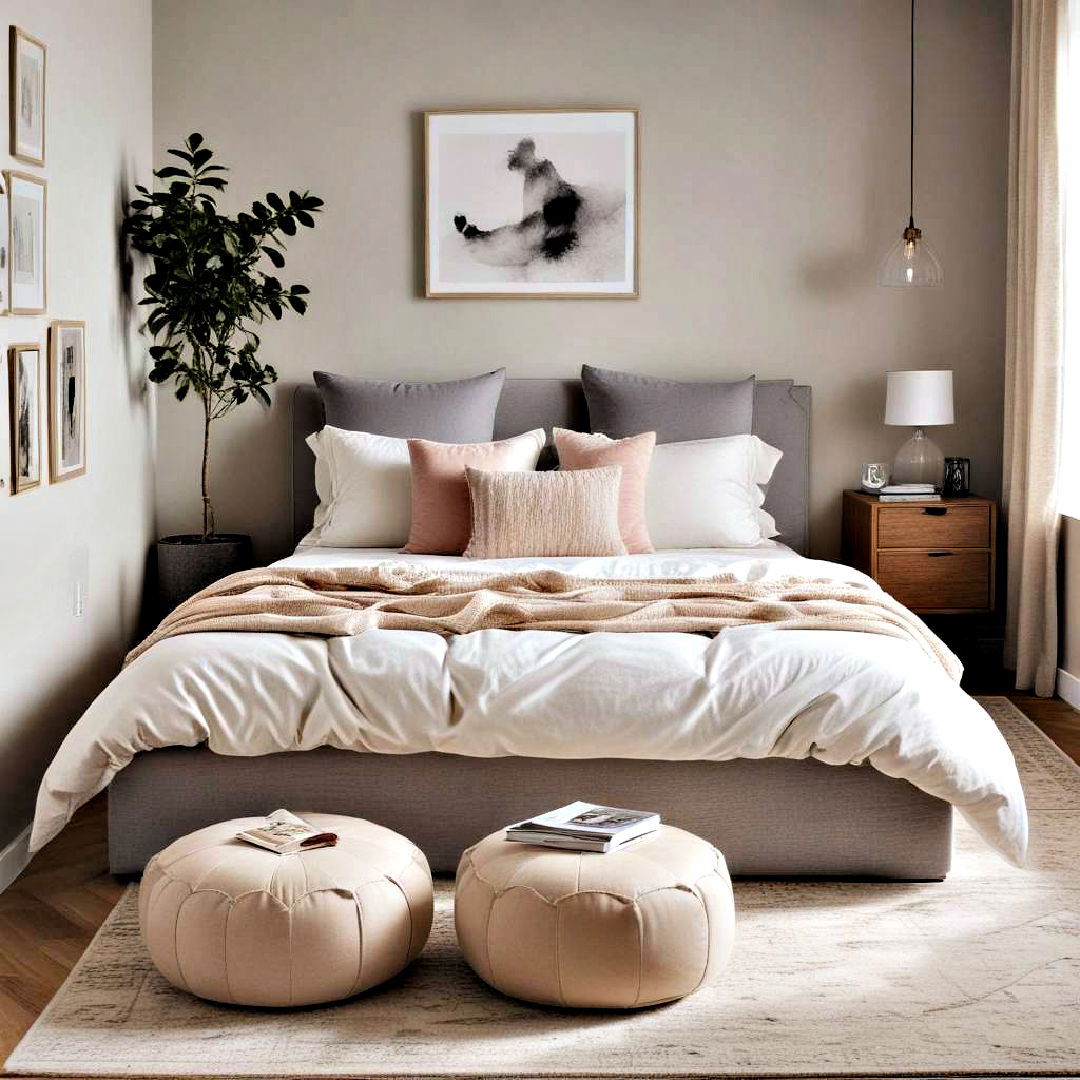 small bedroom with low seating - 40 Small Bedroom Ideas