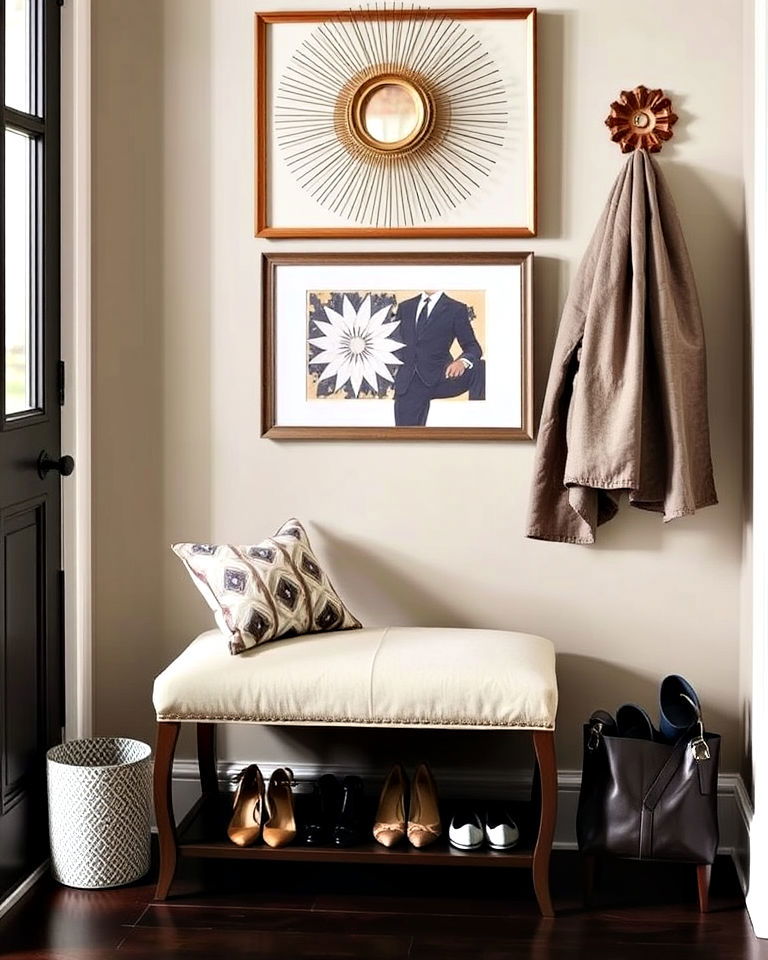 small bench for foyer decor - 50 Foyer Decor Ideas